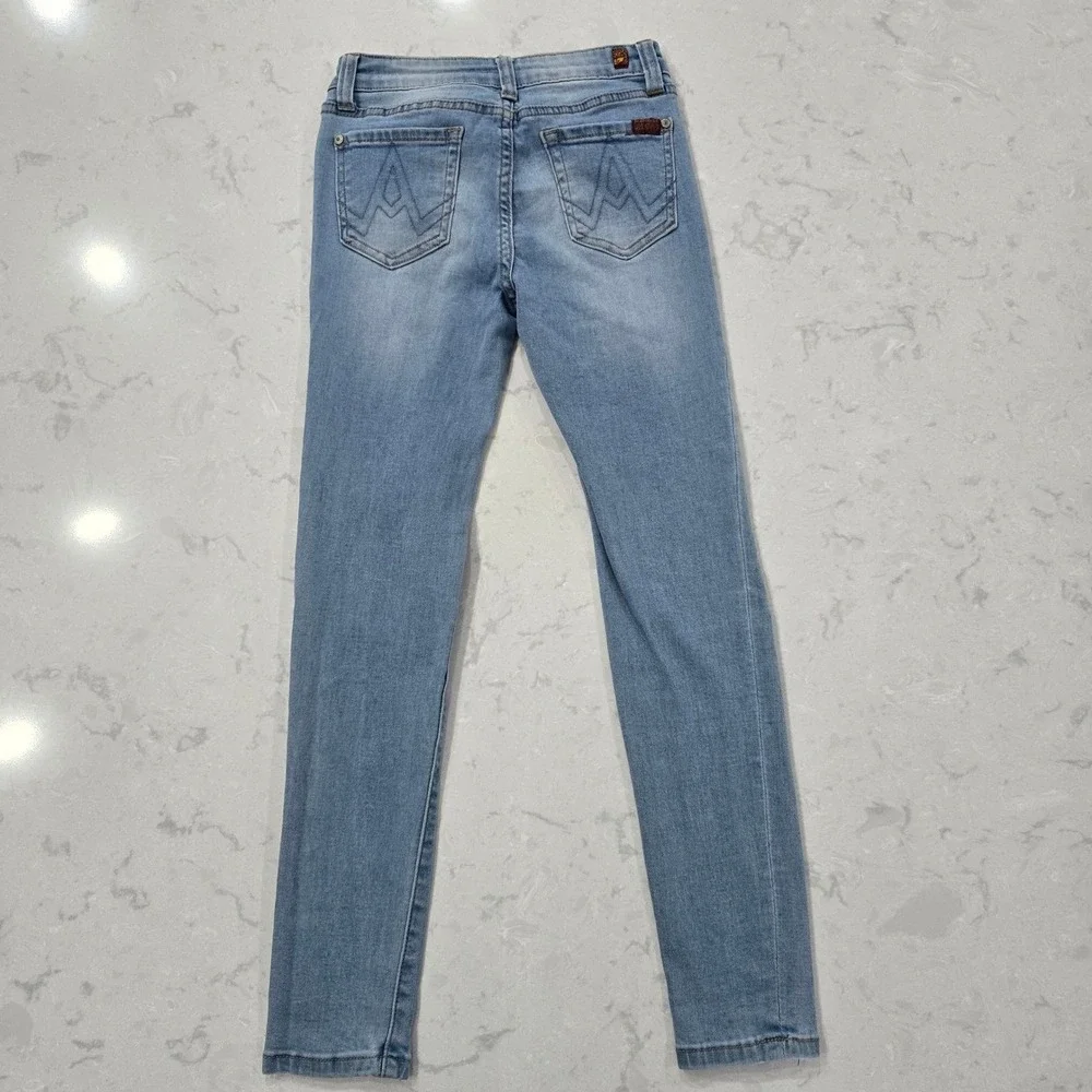 7 For All Mankind Kids The Skinny Jeans Size 10 Light Wash Button Fly Y2K